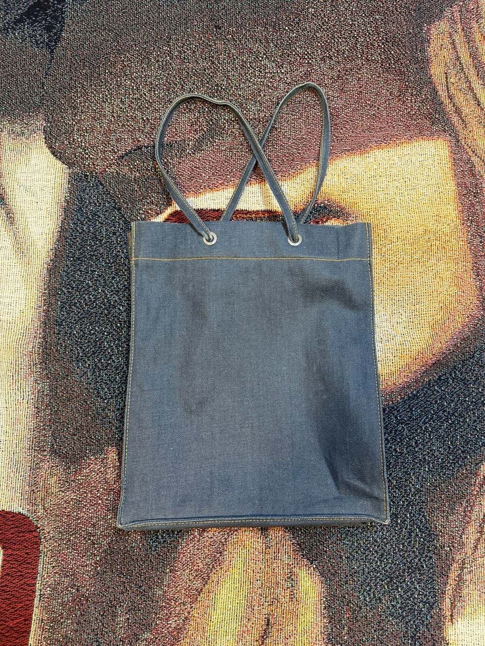 Vintage Gap Denim Tote Bag with Grommet Handles Made in USA